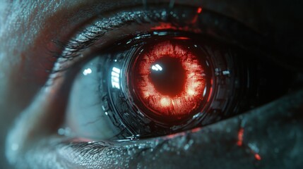 Close up of digital eye