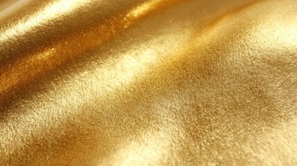 Close-up of shimmering gold fabric, showcasing its rich texture and vibrant shine, ideal for various design projects.