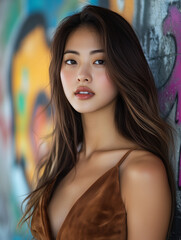 Naklejka premium Asian model in a fahion foto