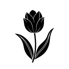 tulip flower silhouette vector. tulip flowers isolated on a white background.