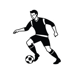 Naklejka premium man playing soccer ball.eps
