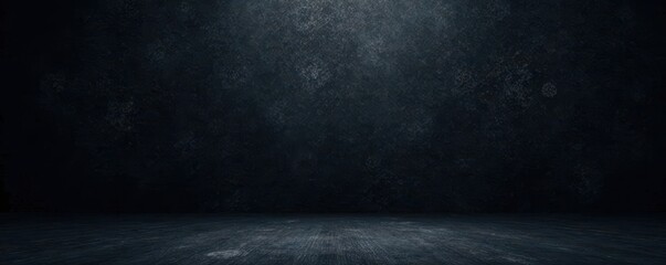 Fototapeta premium Deep black backdrop with visible grain and subtle shading, worn, element