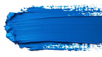 Vibrant Blue Brush Strokes Isolated on a Clean White Background
