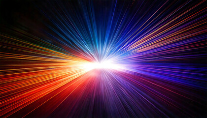 Vibrant, abstract light burst radiating outwards.  Perfect for tech, energy, or speed concepts.  High-resolution image ideal for website banners, presentations, and digital art.