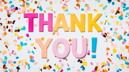 ポップで明るいパステル感謝メッセージ