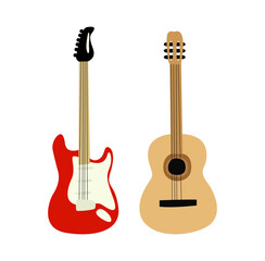 Obraz premium Illustration of a guitar on a white background.