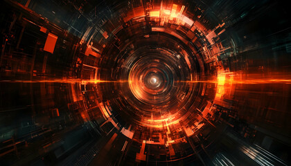 Fototapeta premium A digital representation of the Large Hadron Collider, highlighting its technological marvel AI Generated