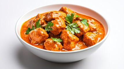 Fototapeta premium Delicious chicken tikka masala recipe kitchen food photography cozy home close-up culinary delight