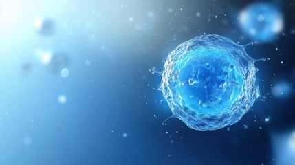 Obraz premium A captivating blue cell in a serene environment, showcasing the beauty of microscopic life and biological structures.