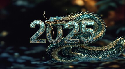 Fototapeta premium Unbelievably Stunning Dragon Design Crafted for the Exciting 2025 Celebration Event