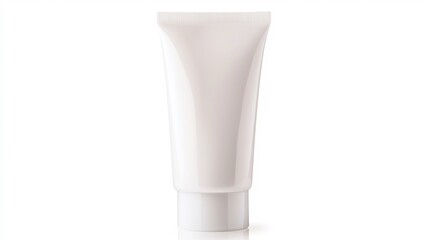 White Cosmetic Tube Isolated on Clean Studio Background