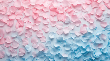Obraz premium Delicate Pink and Blue Petals Arranged on Soft White Background