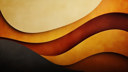 Abstract art featuring a dynamic interplay of warm earth tones.  Curving layers create a sense of depth and movement.