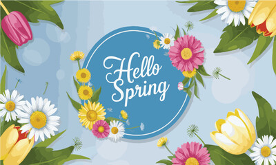 Modern vector-style illustration of a spring-themed design, easily editable.