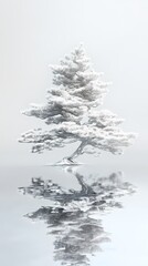 Digital Technology Silver Metal Pine Tree Poster Background