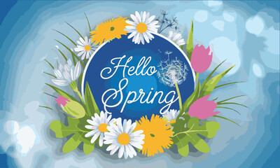 Modern vector-style illustration of a spring-themed design, easily editable.
