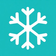 Obraz premium A minimalist snowflake design on a vibrant teal background, symbolizing winter beauty and seasonal elegance.