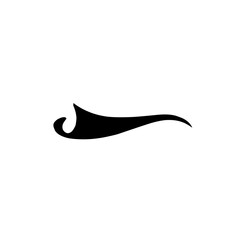 Typographic swash and swooshes tail icon