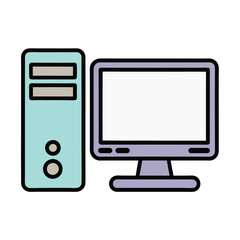 Minimalist Desktop Computer Vector Design.
