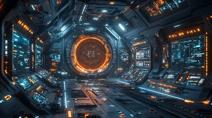 Fototapeta premium Futuristic Industry Automation and Workflow in a Factory