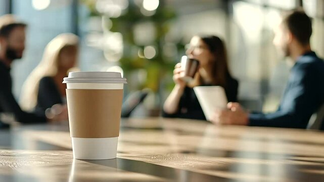 1_Office Worker Betting During Coffee Break with Mobile App