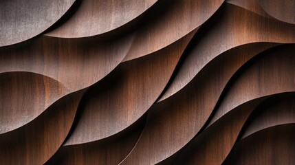 Fototapeta premium Detailed panoramic wooden texture showcasing dark brown tones and seamless acoustic panels, perfect for a luxury interior design backdrop 