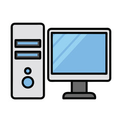 Minimalist Desktop Computer Vector Design.