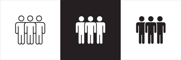 Cooperation participation icon set. Icons that have meaning of participation, relation, community, management, partner, social, interaction, communication. Vector icon design in thin line flat design.