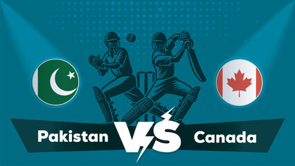Fototapeta premium Pakistan VS Canada , Canada Vs Pakistan Cricket match concept with creative illustration.eps