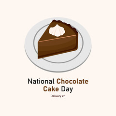 vector graphic of National Chocolate Cake Day good for national National Chocolate Cake Day celebration. flat design. flyer design.flat illustration.