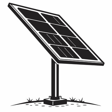 black solar panel on grass clip art preview