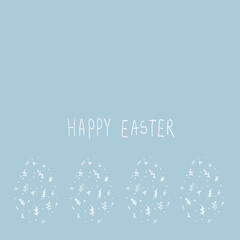 hand drawn easter seamless pattern with eggs, flower. easter card. easter background
