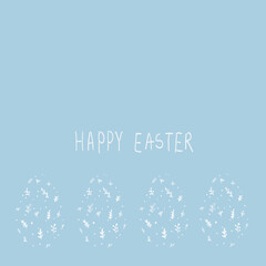 hand drawn easter seamless pattern with eggs, flower. easter card. easter background