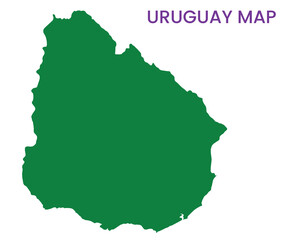 High detailed map of Uruguay . Outline map of Uruguay . South America