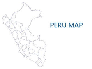 High detailed map of Peru. Outline map of Peru. South America