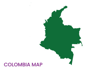 High detailed map of Colombia. Outline map of Colombia. South America