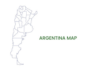 High detailed map of Argentina. Outline map of Argentina. South America