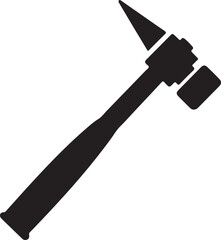Silhouette hammer vector illustration for construction and repair