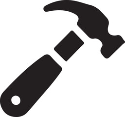 Hammer construction tool silhouette vector image for building needs