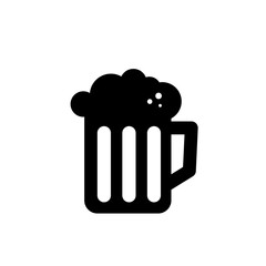 Beer glass isolated icon. beer black vector icon. Glass or cup with beer isolated.	