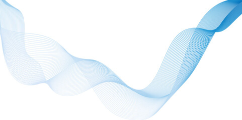 Abstract modern background with blue wavy lines, dynamic flowing wave lines design element, futuristic technology and sound wave pattern.
