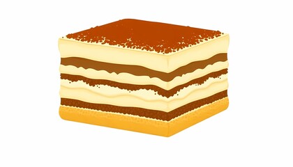 Fototapeta premium Tiramisu Cake on White or Transparent