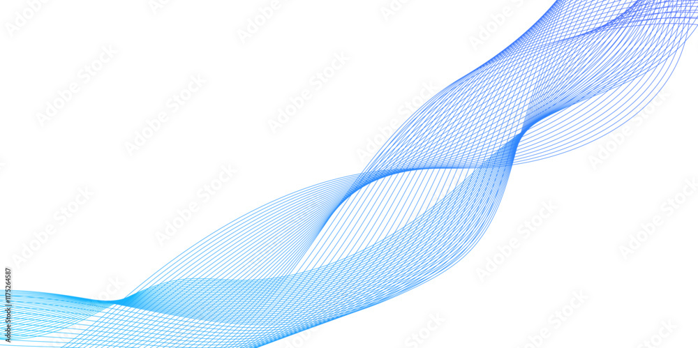 Canvas Prints abstract wave element for background design, abstract vector blue wave lines on white background, te