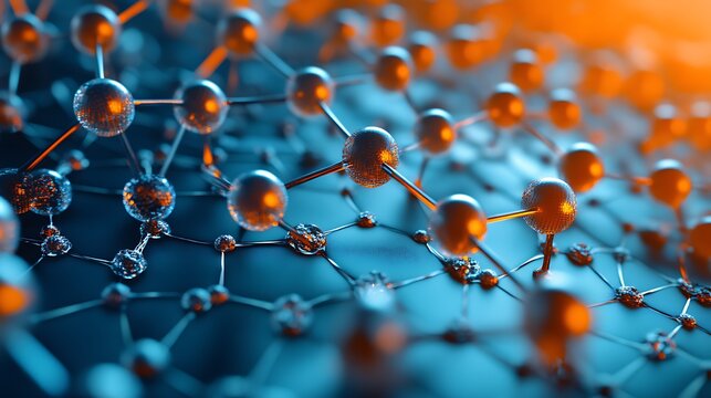 Close-up of nanotechnology applications in medicine and electronics on a digital interface 