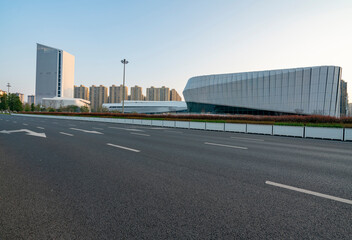 Fototapeta premium Modern architecture within highways and sports parks, Chengdu, China