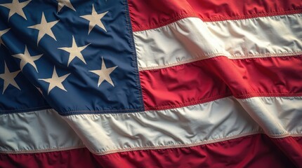 Close-up of american flag with stars and stripes