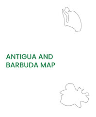 High detailed map of Antigua and Barbuda. Outline map of Antigua and Barbuda. North America