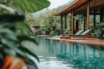 Obraz premium A lush view of the Hot Springs waterfall in Krabi, with warm water cascading through the jungle