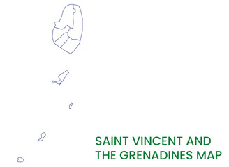 High detailed map of Saint Vincent and the Grenadines. Outline map of Saint Vincent and the Grenadines. North America
