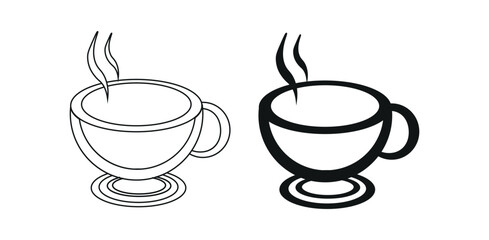 Coffee Cup icon set, tea cup symbol, cup vector illustration on transparent background